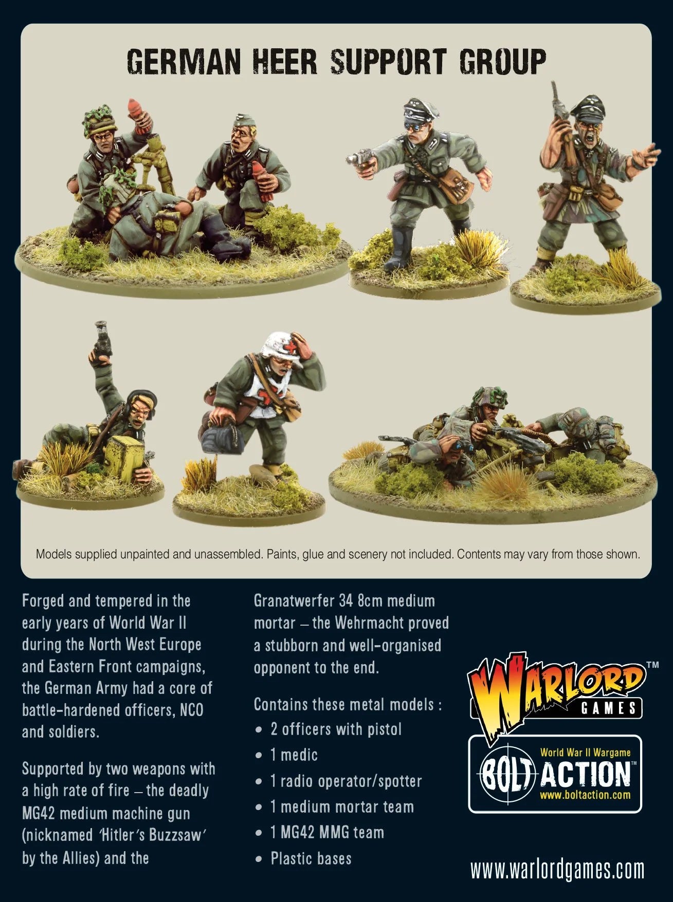 German Army Support Group (HQ, Mortar & MMG)