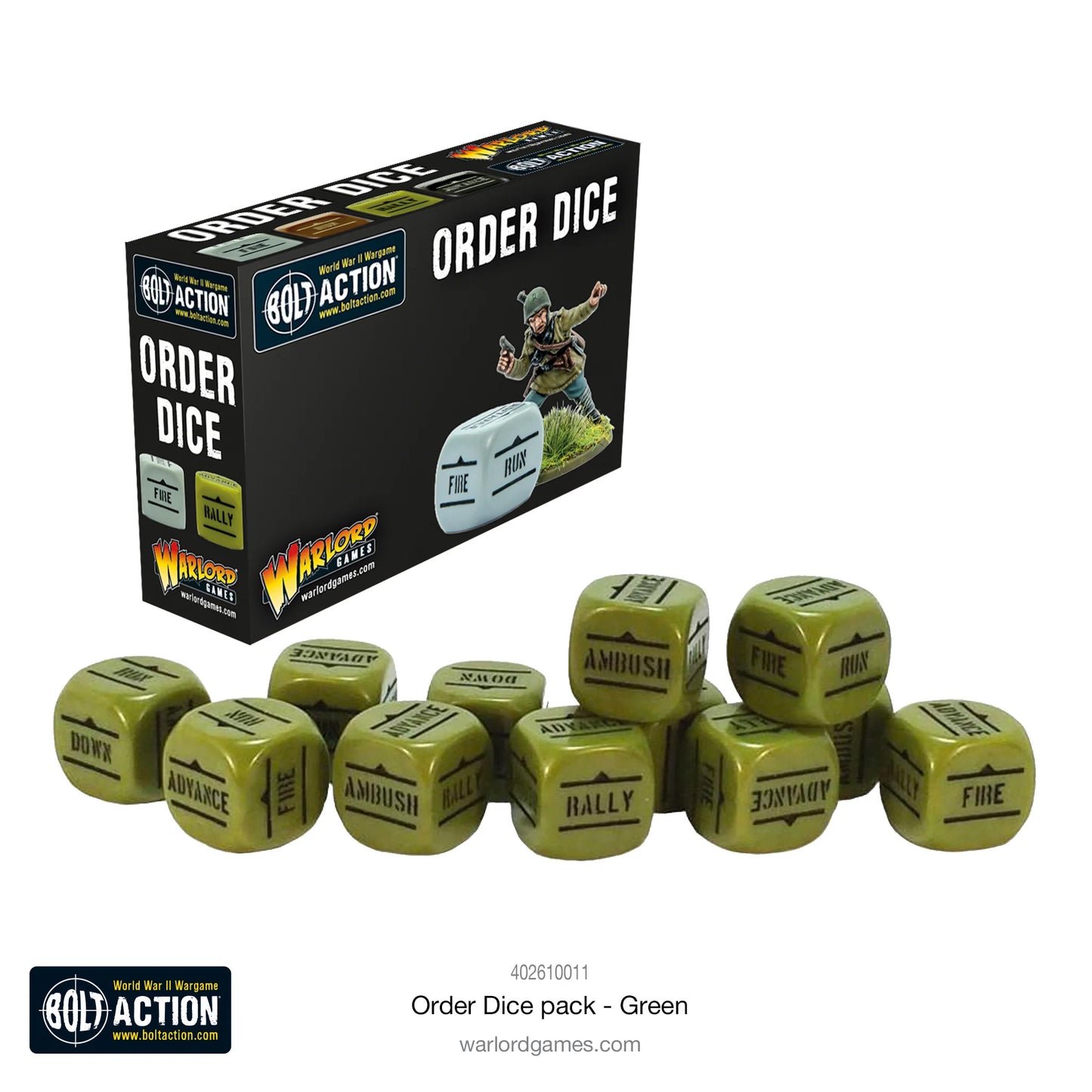 Bolt Action: Orders Dice - Green