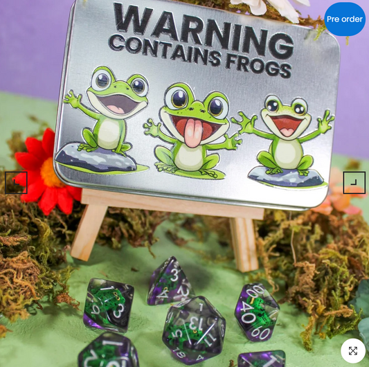 Frog Inclusion Dice (With tin!)