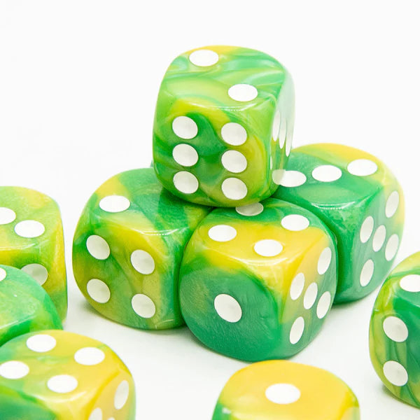 Iridescent 16mm D6 Dice Round Edge 12 pack