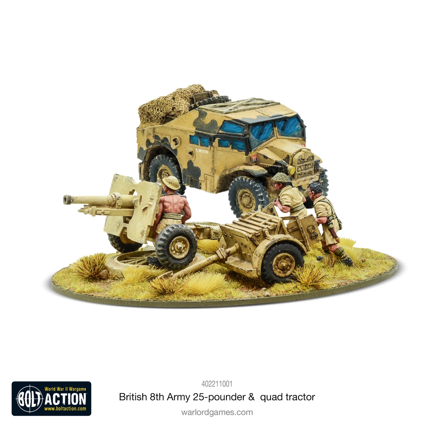 British (8th Army) 25-pdr Light Artillery, Quad tractor & Limber