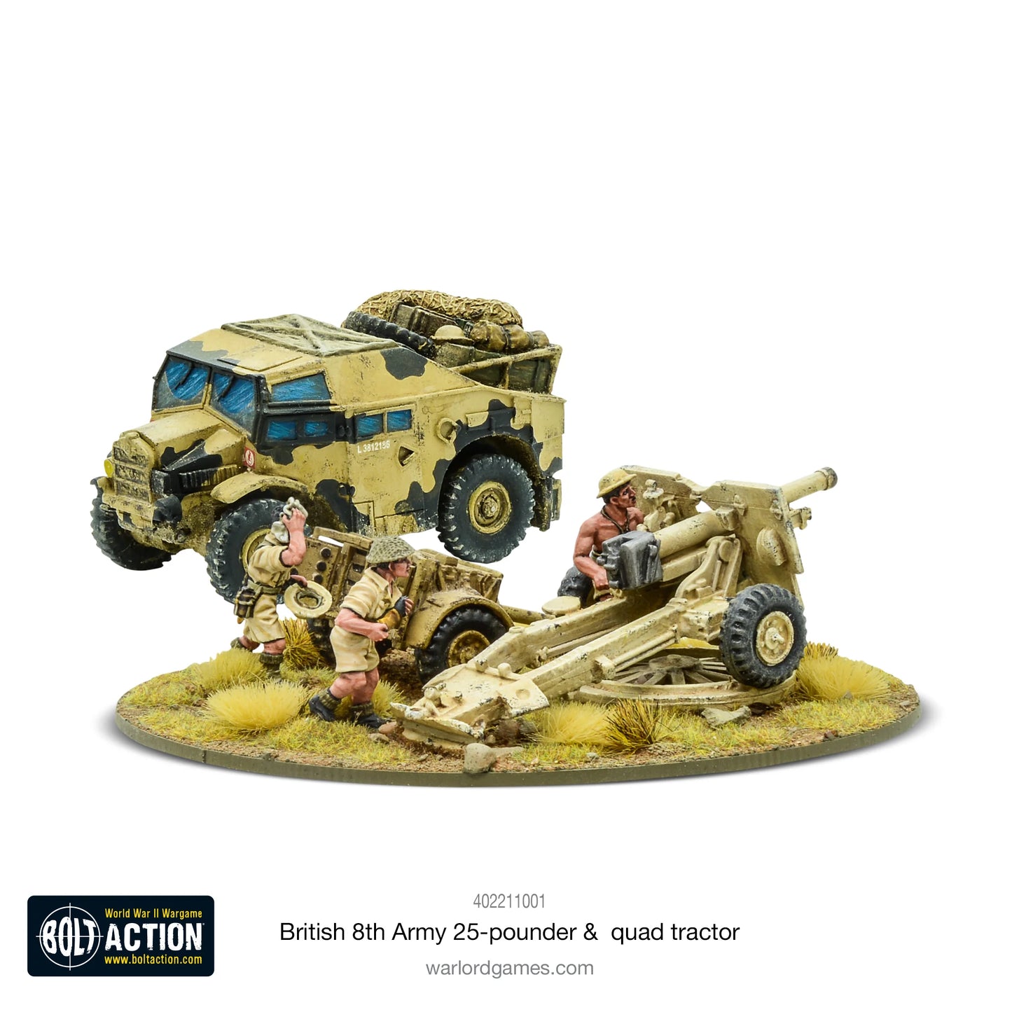 British (8th Army) 25-pdr Light Artillery, Quad tractor & Limber