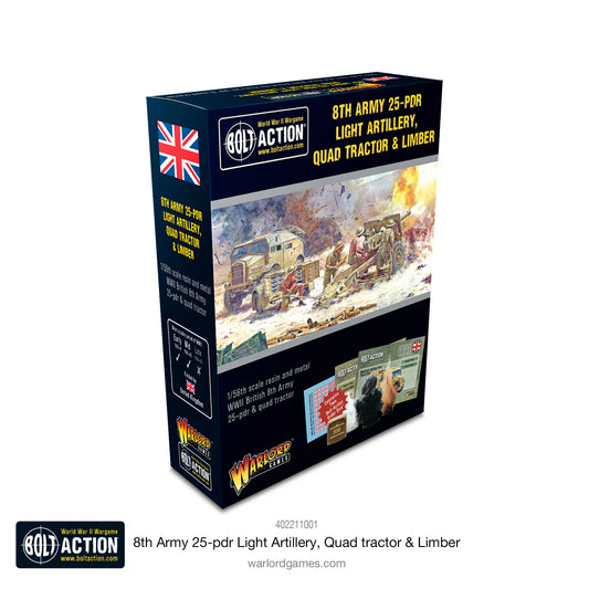 British (8th Army) 25-pdr Light Artillery, Quad tractor & Limber