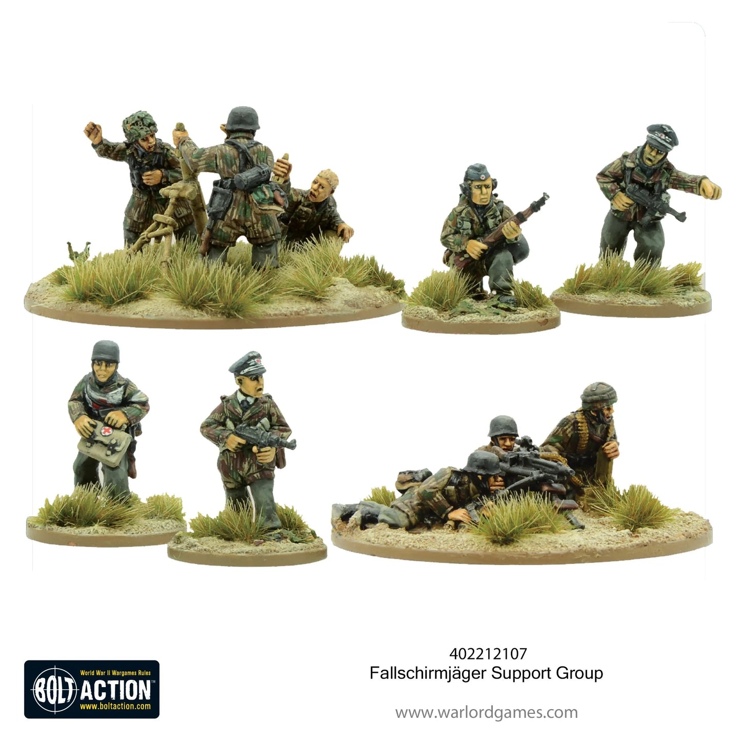 German Fallschirmjäger Support Group (HQ, Mortar & MMG)