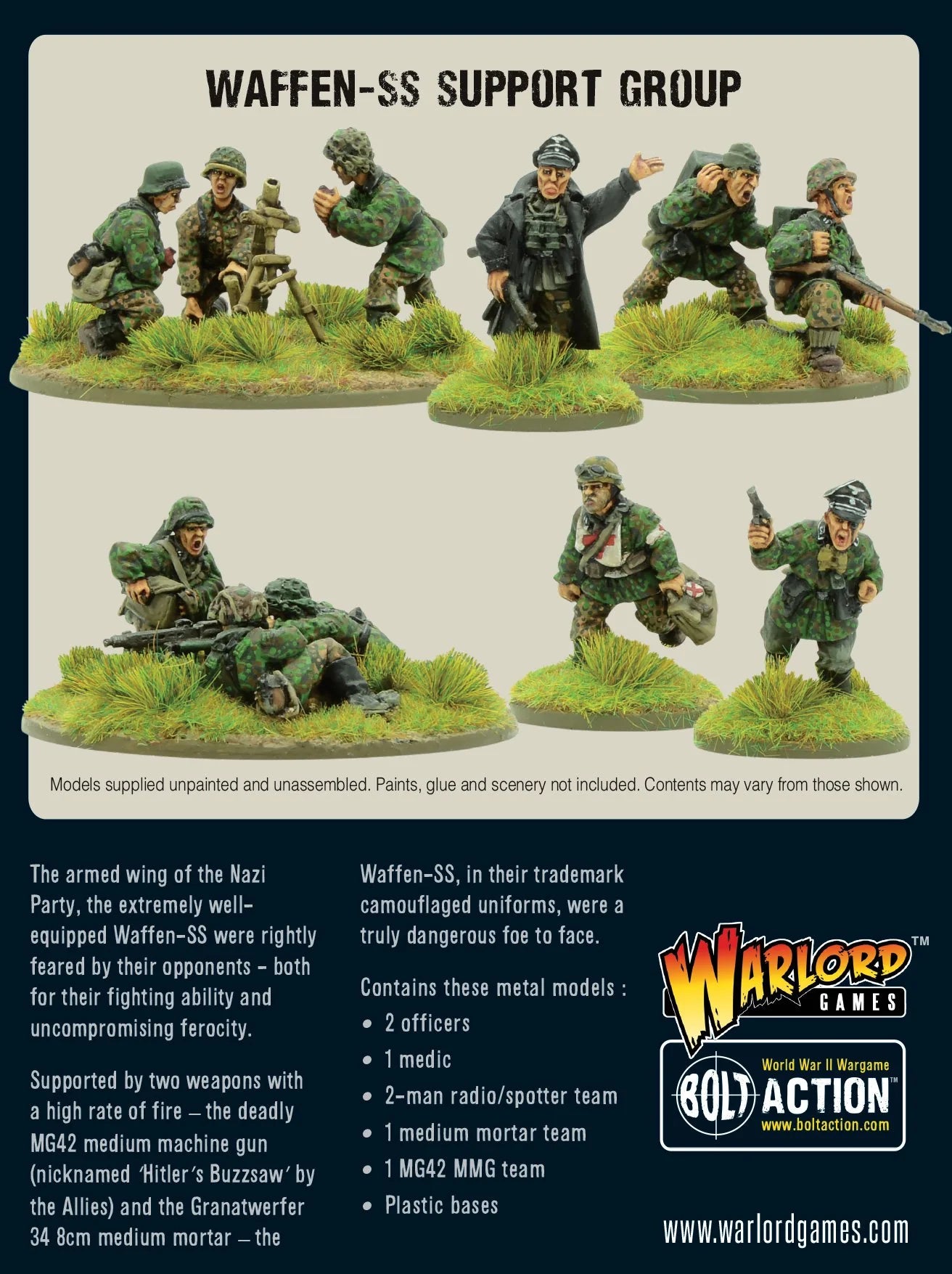German Waffen SS Support Group (HQ, Mortar & MMG)