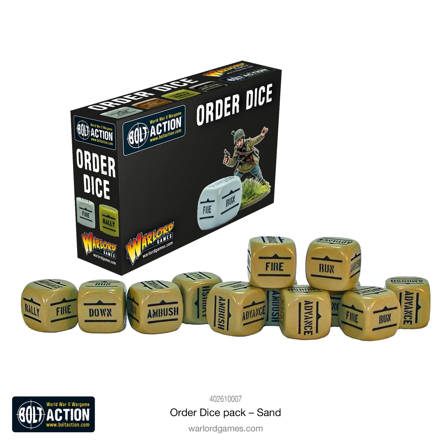 Bolt Action: Orders Dice - Sand