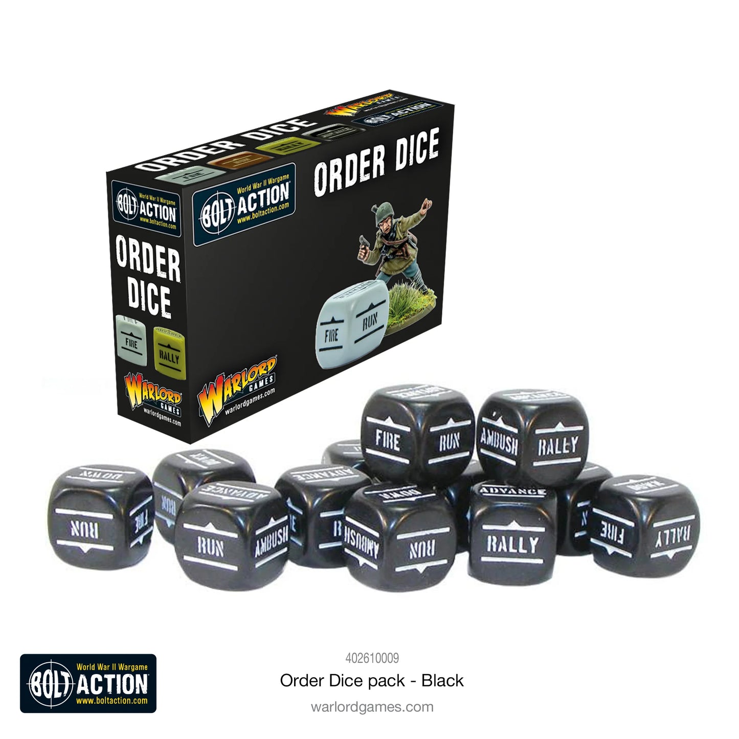Bolt Action: Orders Dice - Black