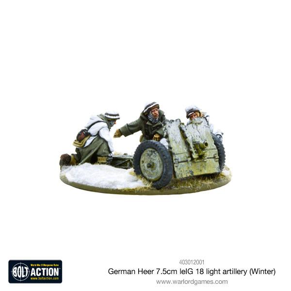 German Army Winter 7.5cm LeIG 18 Light Artillery