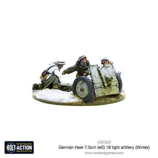 German Army Winter 7.5cm LeIG 18 Light Artillery