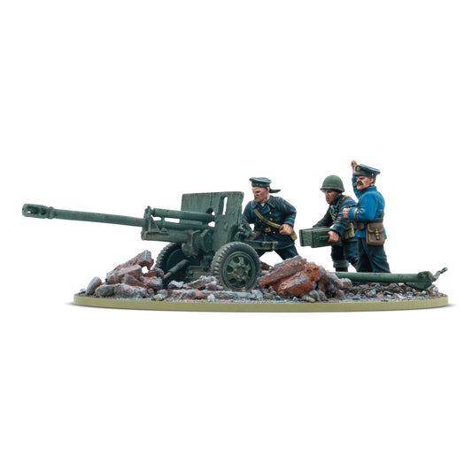 ZiS-3 DIvisional gun with Soviet Naval Brigade crew
