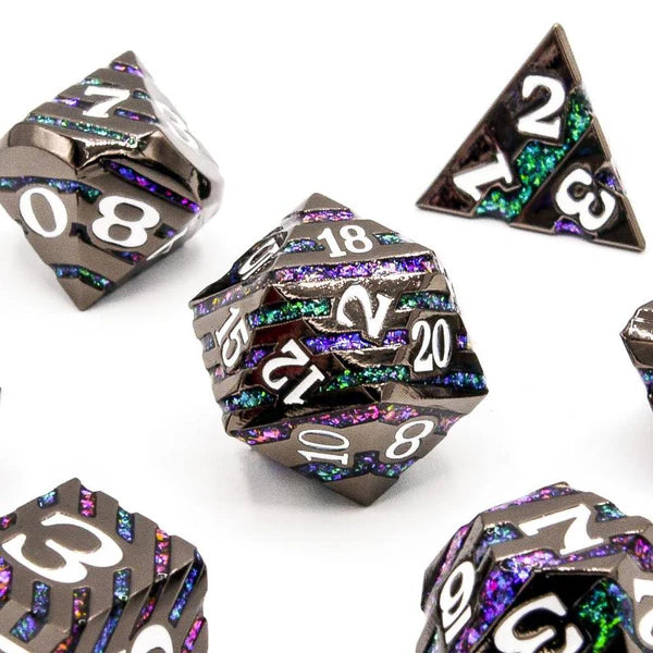 Metal 7 piece dice set