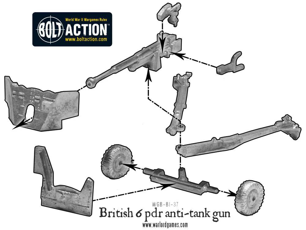 British Army 6 Pounder Anti Tank Gun
