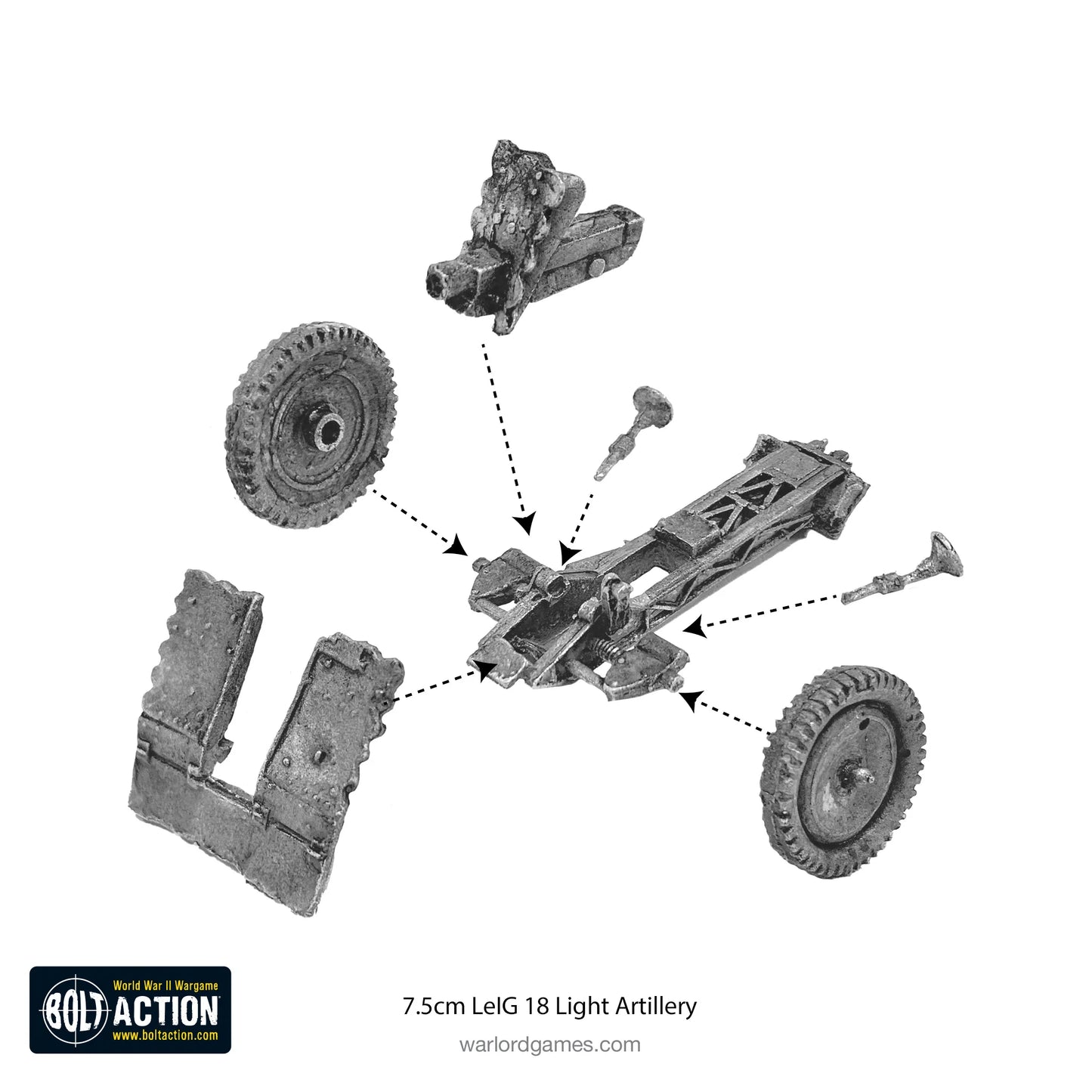 German Army Winter 7.5cm LeIG 18 Light Artillery