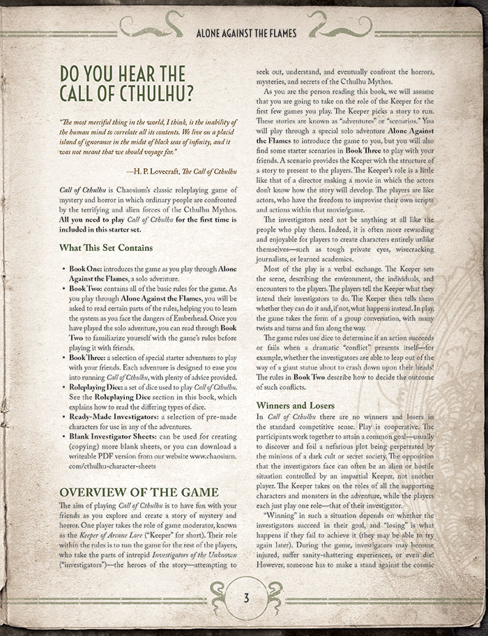 Call of Cthulhu: Starter Set