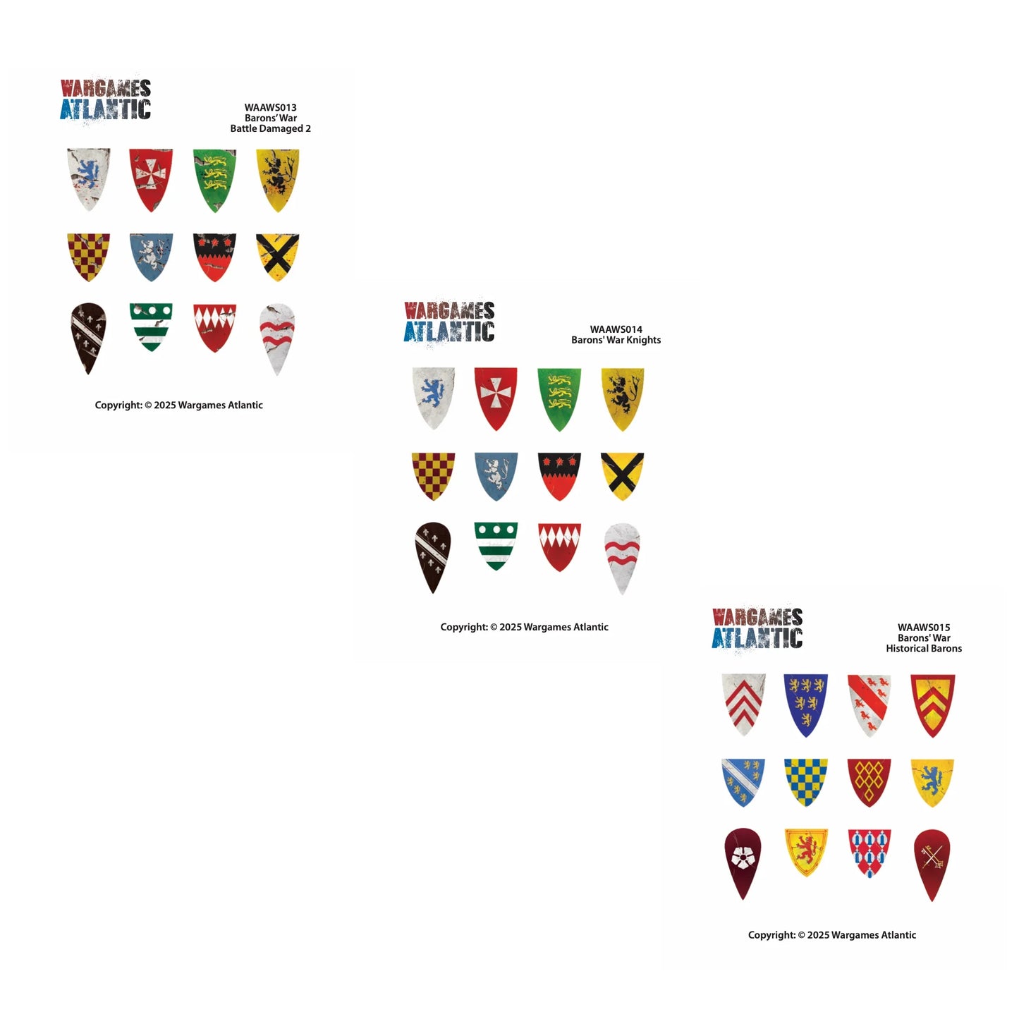 Barons' War Shield Decals (02): Knights 02