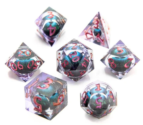 Moving Eye 7 piece dice set