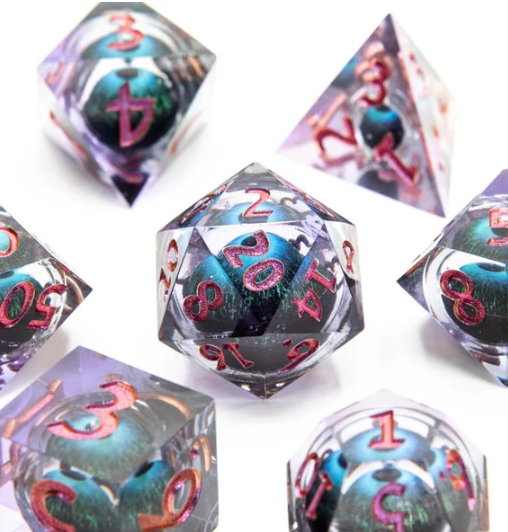 Moving Eye 7 piece dice set