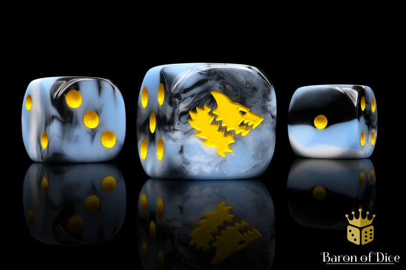 Baron of Dice: Snow Direwolf [Round Corner]