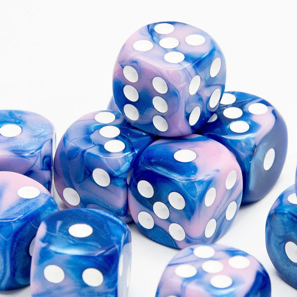 Iridescent 16mm D6 Dice Round Edge 12 pack