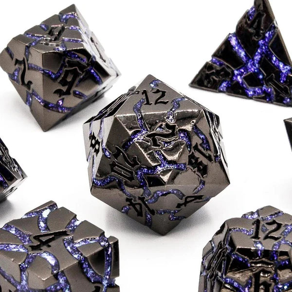 Metal 7 piece dice set