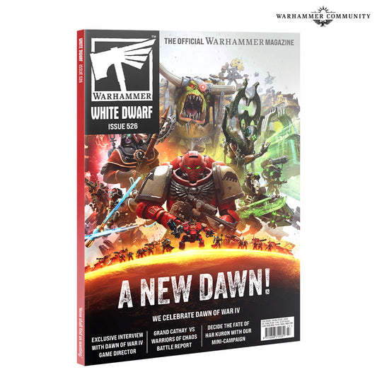 White Dwarf 526 (Jul-26) (English) - July 2026 Warhammer magazine cover featuring Dawn of War IV artwork.